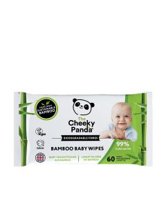 The Cheeky Panda - 60 Piece Biodegradable Bamboo Baby Wipes Pack - 12 x 320g