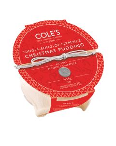 Cole's Puddings - Sing a Song of Sixpence Christmas Pudding - 6 x 454g