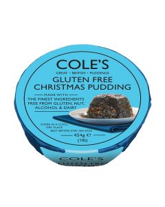 Cole's Puddings - Gluten, Nut and Alcohol Free Christmas Pudding - 6 x 454g