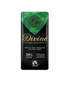 Divine Chocolate - 70% Dark Chocolate Mint - 15 x 90g