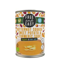 Free & Easy - Organic Low Salt Butternut Squash, Sweet Potato, & Turmeric Soup - 6 x 400g
