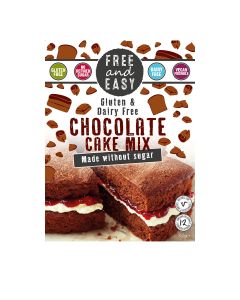 Free & Easy - Gluten & Free From Chocolate Cake Mix,  Sugar Free - 4 x 350g