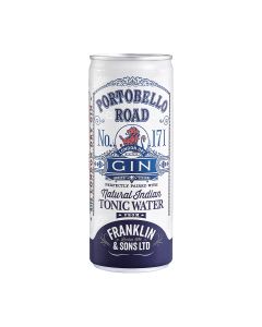 Franklin & Sons - Portobello Road Gin with Franklin & Sons Natural Indian Tonic Water 5.5% Abv - 12 x 250ml