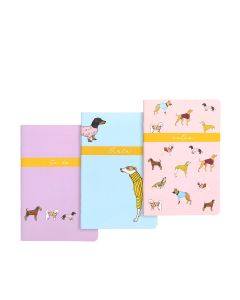 Goodchap's - Set of 3 Dogs In Jumpers Memo Notebooks with 52 Lined Pages - 10 x 116g