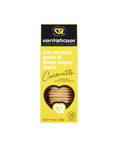 Kent & Fraser - Oak Smoked Garlic & Black Poppy Seed Cheese Biscuits - 6 x 110g