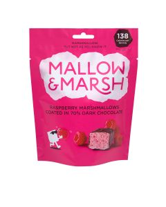 Mallow & Marsh - Raspberry Marshmallows Coated in 70% Chocolate - 6 x 100g