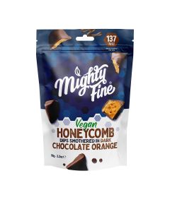 Mighty Fine - Vegan Dark Chocolate Orange Honeycomb Pouch - 12 x 90g