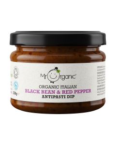 Mr Organic - Black Bean & Red Pepper Antipasti Dip - 6 x 230g