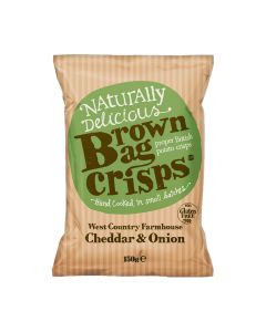 Brown Bag Crisps - West Country Farmhouse Cheddar & Onion Crisps - 10 x 150g