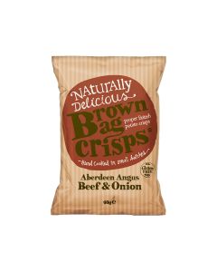 Brown Bag Crisps - Aberdeen Angus Beef and Onion - 20 x 40g