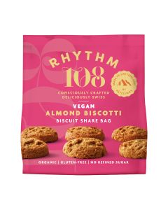Rhythm 108  - Swiss Vegan Almond Biscotti Biscuit Share Bag - 8 x 135g