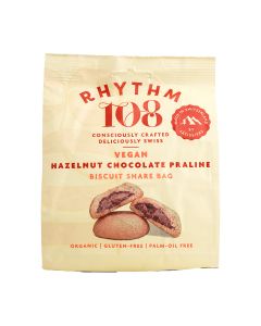 Rhythm 108 - Swiss Vegan Hazelnut Chocolate Praline Biscuit Share Bag - 8 x 135g