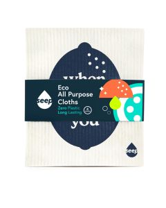 Seep - Eco All Purpose Sponge Cloths (2 Pack) - 25 x 25g