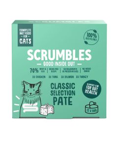 Scrumbles - Wet Cat Pate Classic Selection Multipack (3 x Chicken, 3 x Turkey, 3 x Salmon, 3 x Tuna) - 1 x 960g