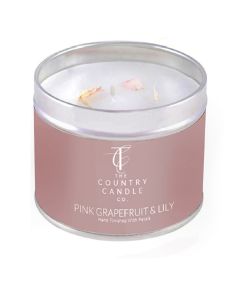 The Country Candle Company - Pink Grapefruit & Lily Pastel Tin Candle - 6 x 180g