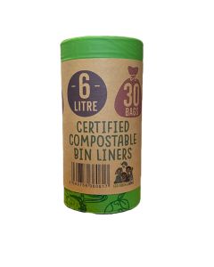 Eco Green Living - Compostable 6L Bin Liners (30 Bags) - 30 x 15g