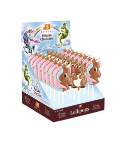 Belfine - Unicorn Imane & Dragon Elliott Chocolate Lollipops - 24 x 35g