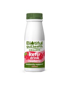Biotiful Gut Health - Biotiful Organic Kefir Raspberry - 6 x 250ml (Min 14 DSL)