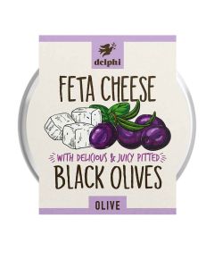 Delphi Foods  - Black Pitted Olives with Feta Cheese  - 6 x 160g (Min 30 DSL)