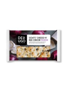 Dell'Ugo - Goats' Cheese & Red Onion Focaccia  - 6 x 205g (Min 11 DSL)