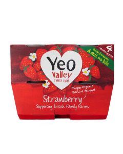 Yeo Valley - Strawberry Yogurts - 4 x 4 x 110g (Min 12 DSL)