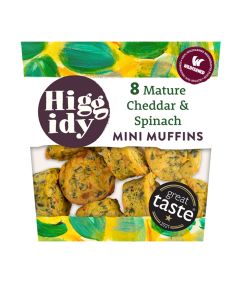 Higgidy - Mature Cheddar Cheese & Spinach muffins - 4 x 160g (Min 5 DSL)
