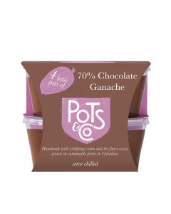 Pots & Co -  Little Pots of 70% Chocolate Ganache - 4 x 200g (Min 13 DSL)