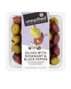 Unearthed - Olives with Rosemary & Black pepper    - 12 x 230g (Min 30 DSL)
