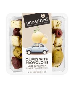 Unearthed -  Green and black olives with Italian provolone and mixed herbs  - 12 x 210g (Min 30 DSL)
